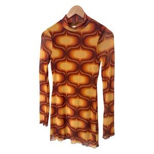 URBAN OUTFITTERS 70’s Style Print Mini Dress Size Small